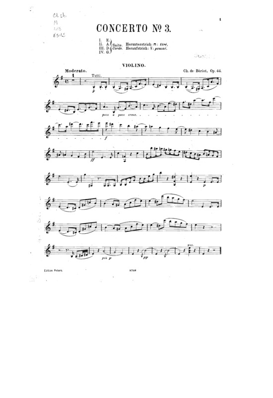 Partitura da música Violin Concerto No. 3 v.5