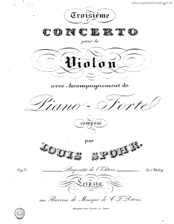 Partitura da música Violin Concerto No. 3