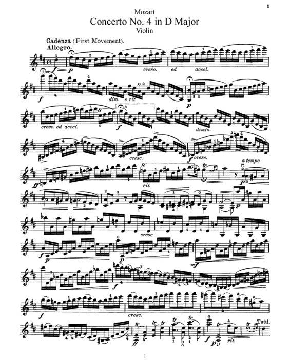 Partitura da música Violin Concerto No. 4 v.3