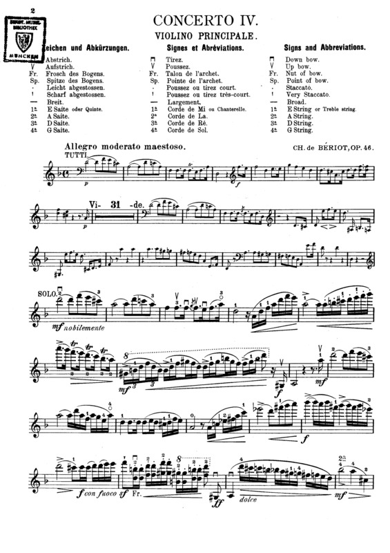 Partitura da música Violin Concerto No. 4 v.4