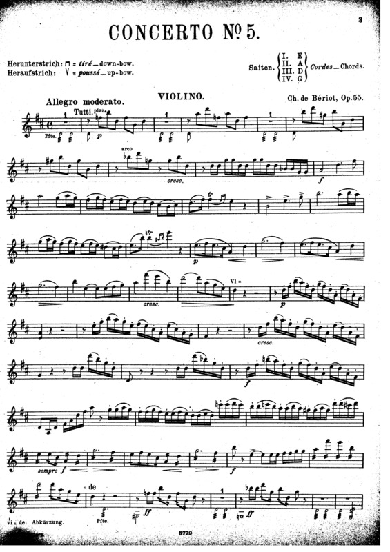 Partitura da música Violin Concerto No. 5 v.3
