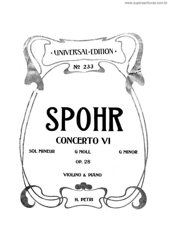 Partitura da música Violin Concerto No. 6