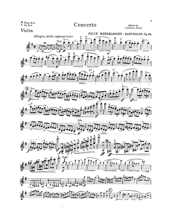 Partitura da música Violin Concerto Op 64