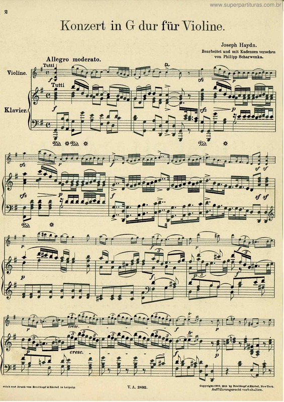 Partitura da música Violin Concerto v.3