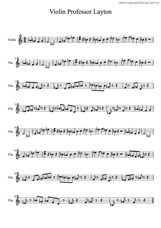 Partitura da música Violin Professor Layton