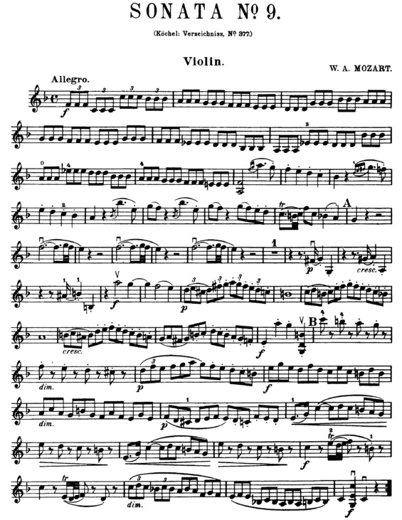 Partitura da música Violin Sonata 09