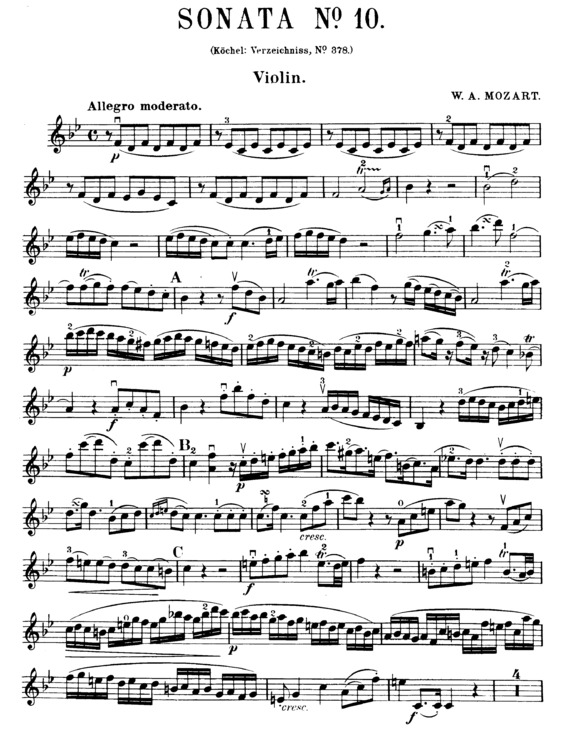 Partitura da música Violin Sonata 10
