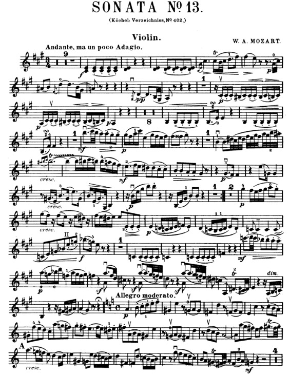 Partitura da música Violin Sonata 13