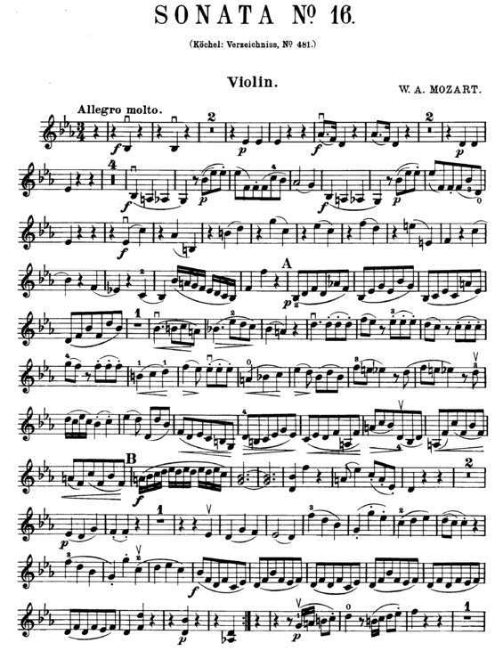 Partitura da música Violin Sonata 16