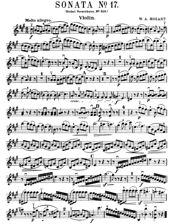 Partitura da música Violin Sonata 17