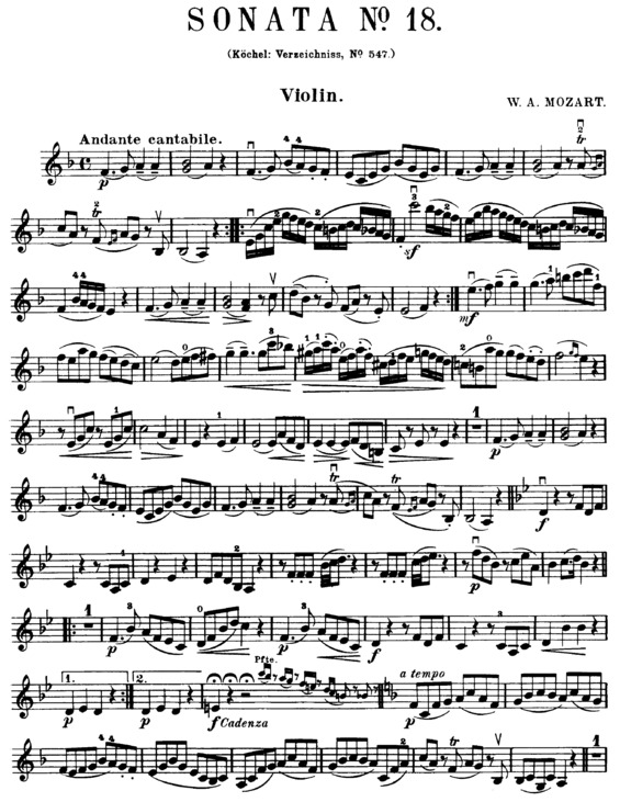 Partitura da música Violin Sonata 18 v.2