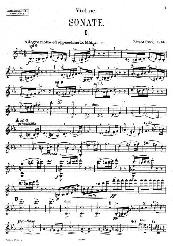 Partitura da música Violin Sonata 3 Op 45
