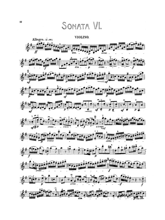 Partitura da música Violin Sonata BWV1019