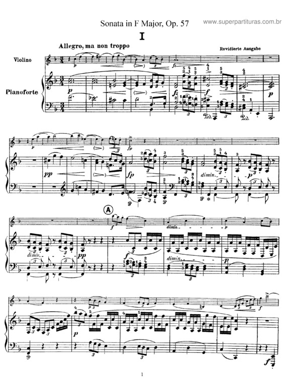 Partitura da música Violin Sonata in F major