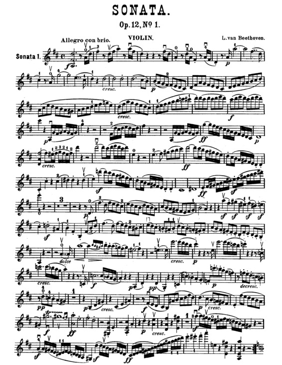 Partitura da música Violin Sonata No. 1