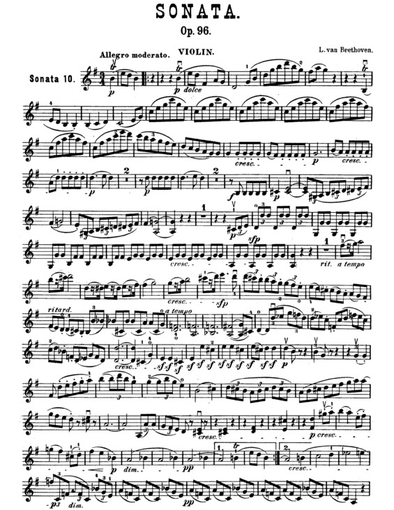 Partitura da música Violin Sonata No. 10