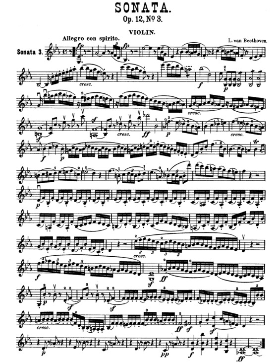 Partitura da música Violin Sonata No. 3