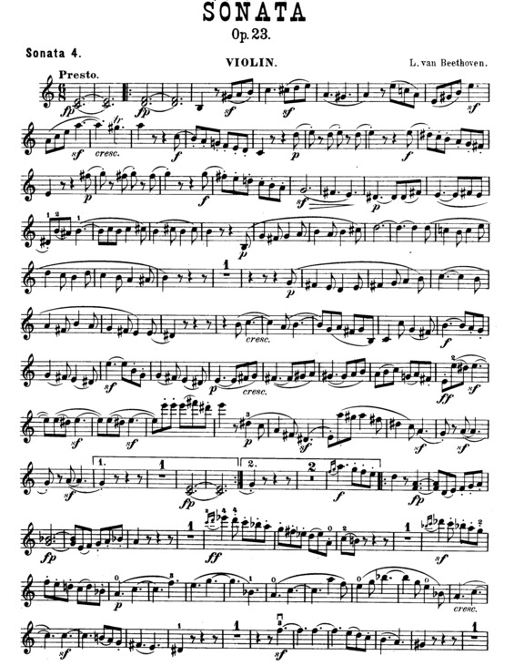 Partitura da música Violin Sonata No. 4