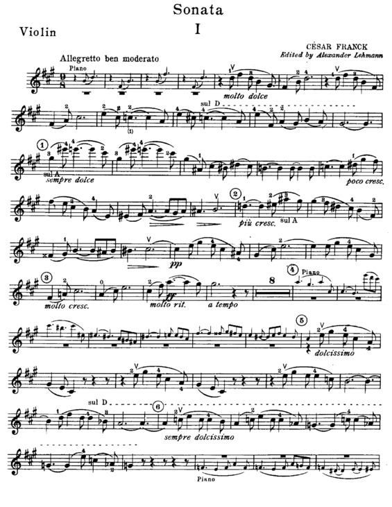 Partitura da música Violin Sonata v.6