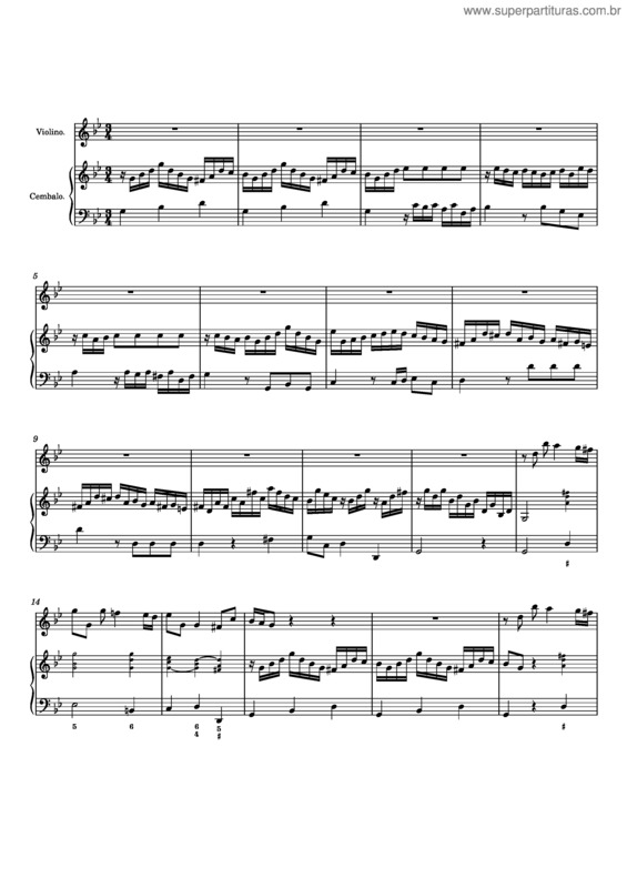 Partitura da música Violin Sonate In G–Moll, H.542.5 – Carl Philipp Emanuel Bach