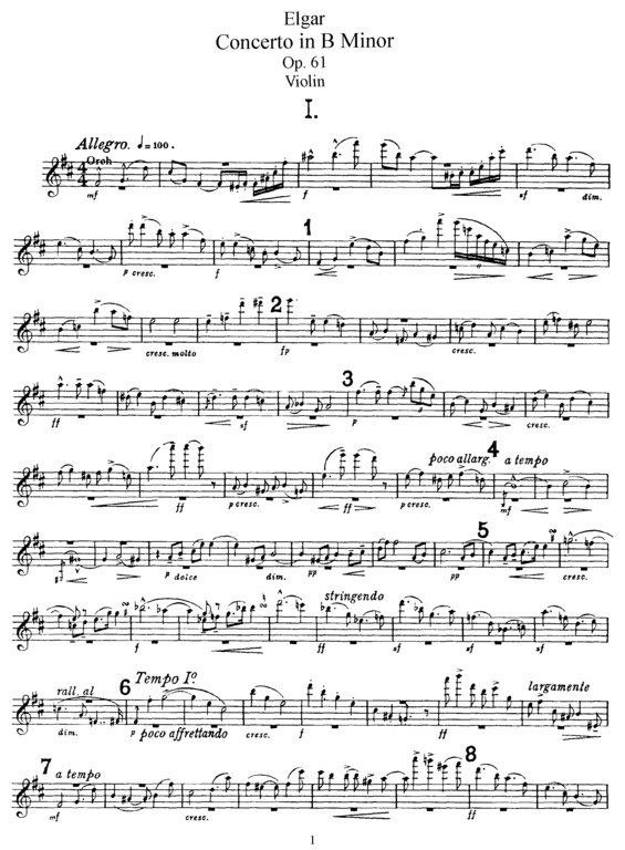 Partitura da música Violion Concerto Op 61