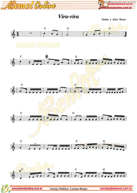 Partitura da música Vira-Vira v.2