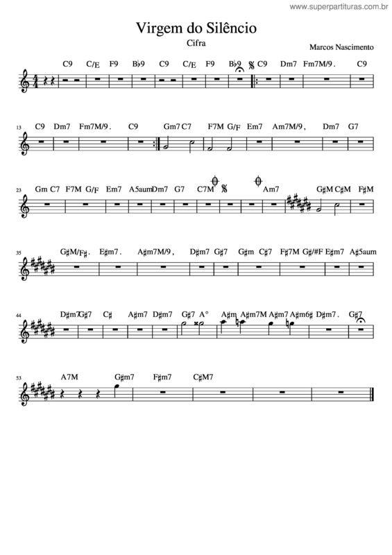 Partitura da música Virgem Do Silêncio v.2