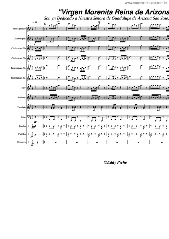 Partitura da música Virgen De Guadalupe