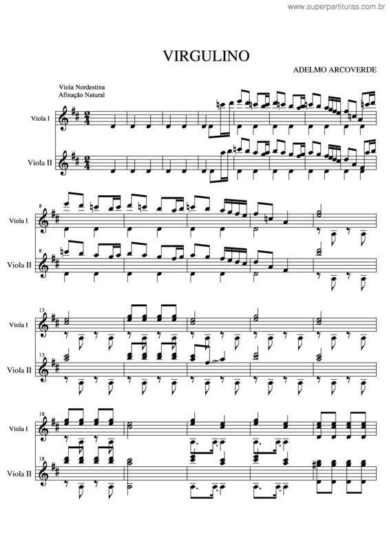 Partitura da música Virgolino