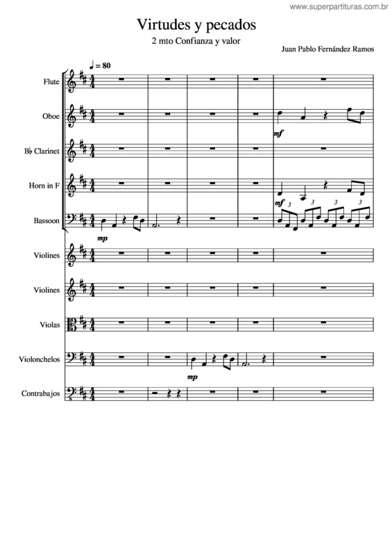 Partitura da música Virtudes Y Pecados 2 Mto Confianza Y Valor – Orquesta