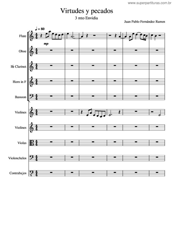 Partitura da música Virtudes Y Pecados 3 Mto Envidia – Orquesta