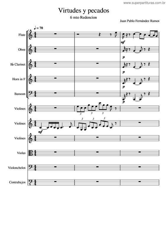 Partitura da música Virtudes Y Pecados 6 Mto Redencion – Orquesta
