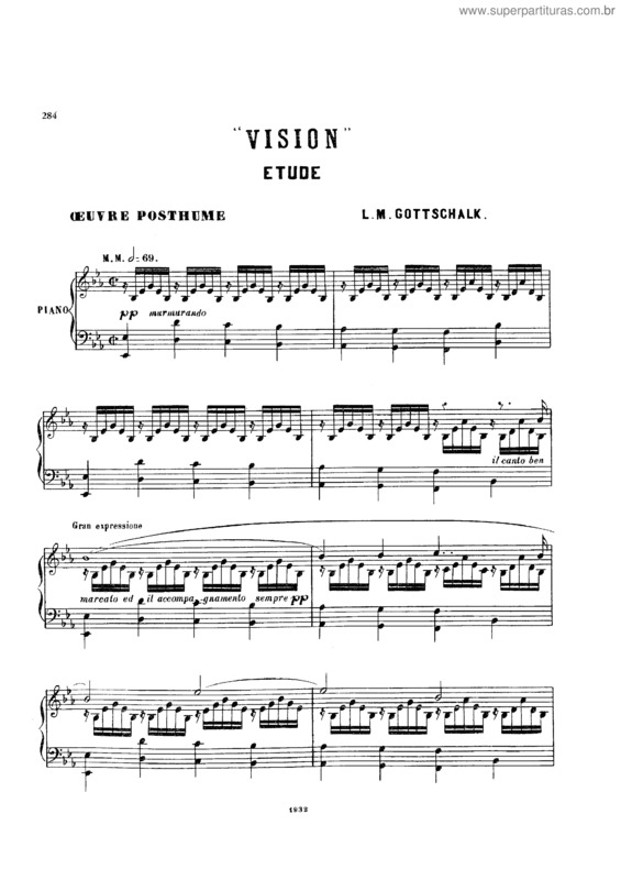 Partitura da música Vision, Etude