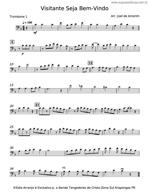 Partitura da música Visitante Seja Bem-Vindo v.13