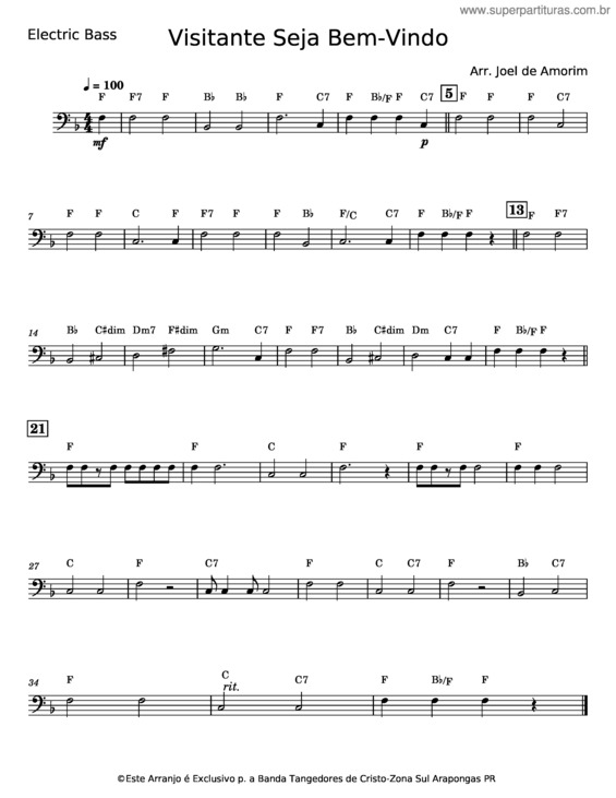 Partitura da música Visitante Seja Bem-Vindo v.19