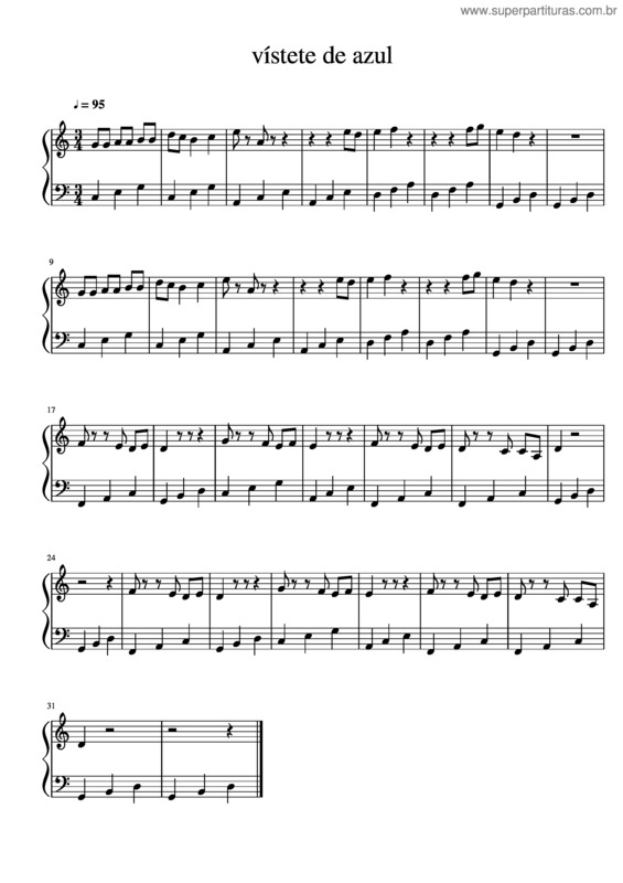 Partitura da música Vístete De Azul