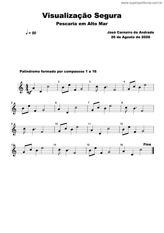 Partitura da música Visualização Segura