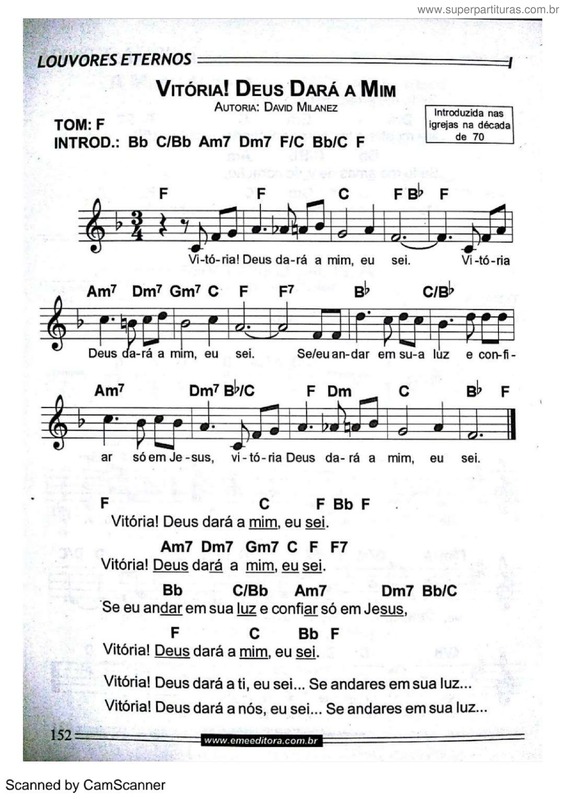 Partitura da música Vitória! Deus Dará A Mim