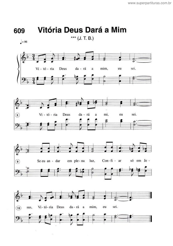 Partitura da música Vitória Deus Dará A Mim