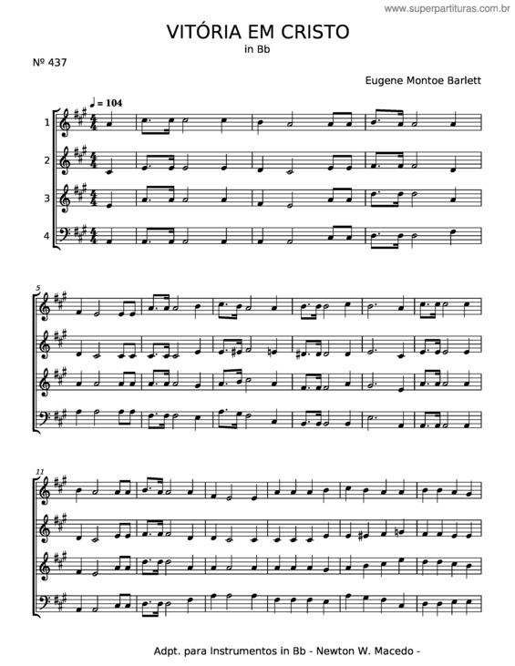 Partitura da música Vitória Em Cristo – Eugene Montoe Barlett