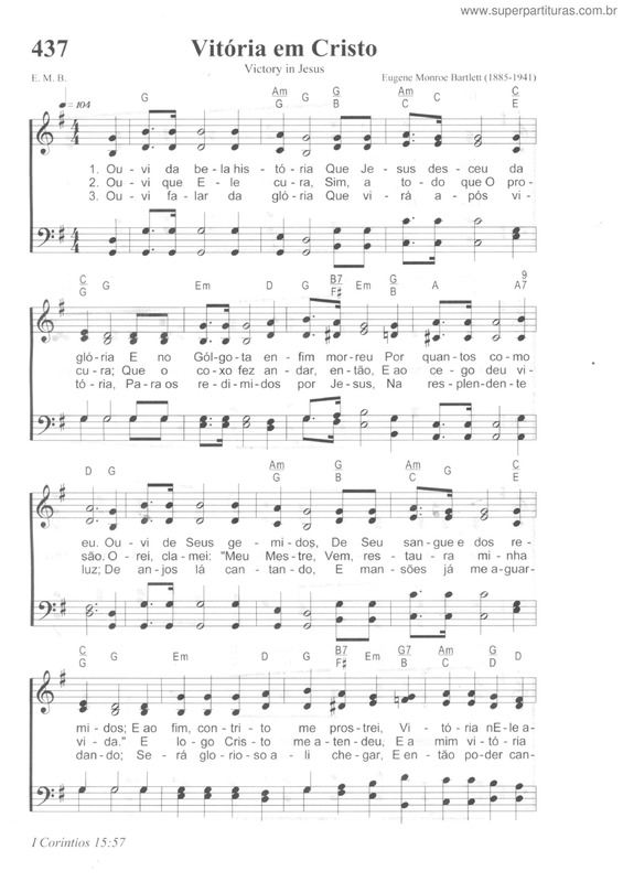 Partitura da música Vitória Em Cristo