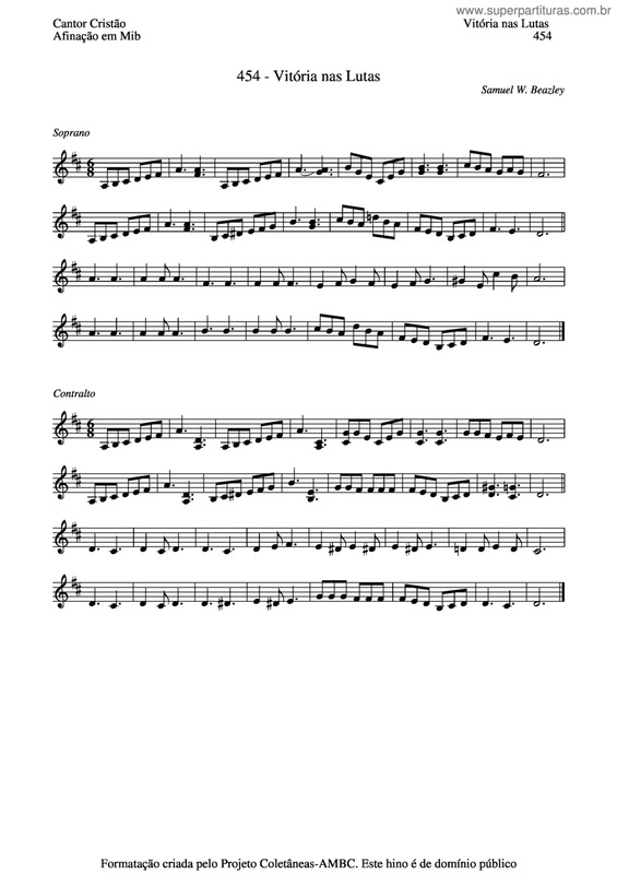 Partitura da música Vitória Nas Lutas v.5