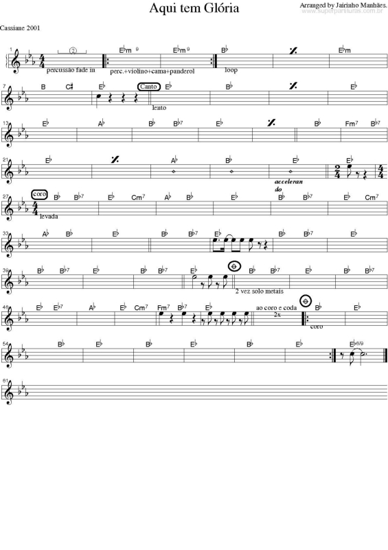 Partitura da música Vitória pra Você