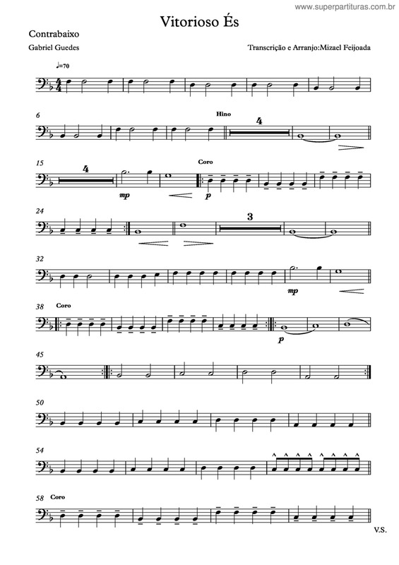 Partitura da música Vitorioso És v.14