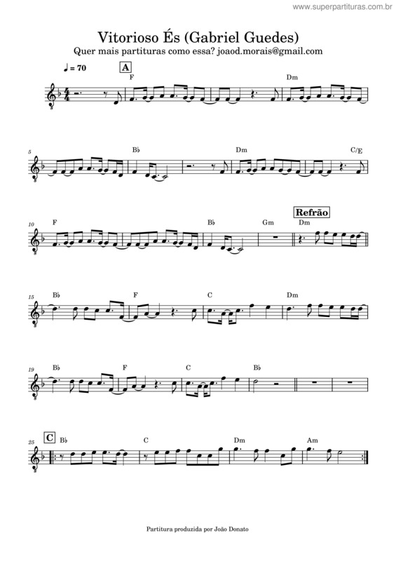 Partitura da música Vitorioso És v.21