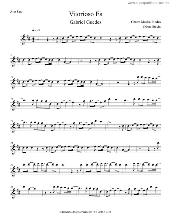 Partitura da música Vitorioso És v.3