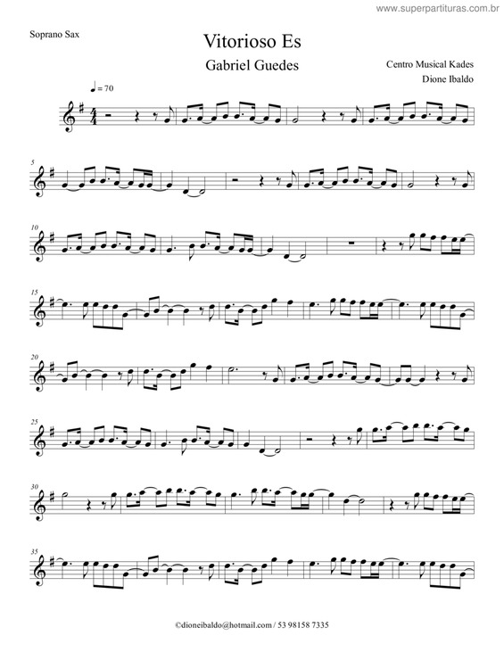 Partitura da música Vitorioso És v.5