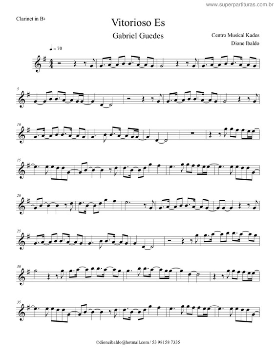 Partitura da música Vitorioso És v.6