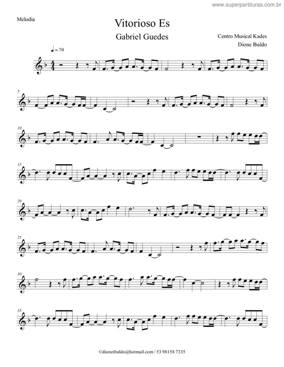 Partitura da música Vitorioso És v.7