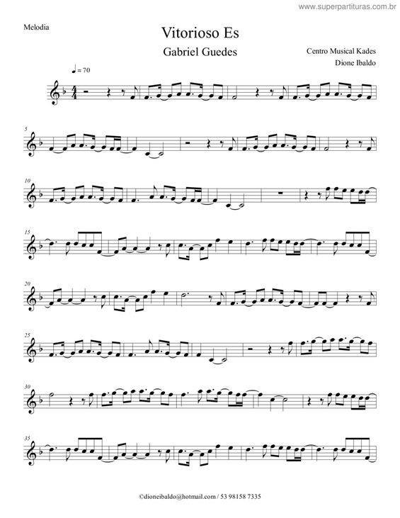 Partitura da música Vitorioso És v.7